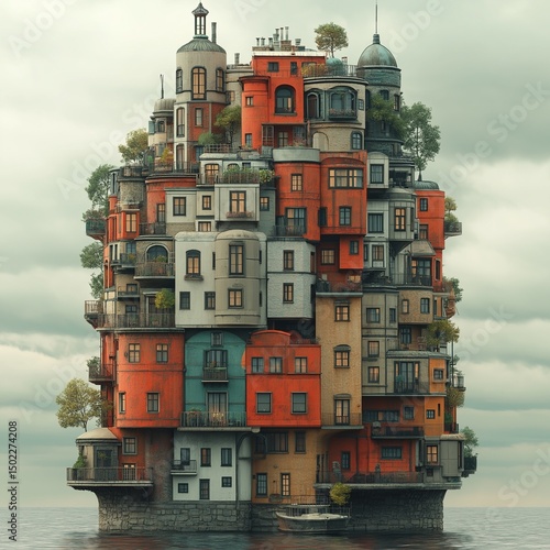 house on the river,generative ai illustration