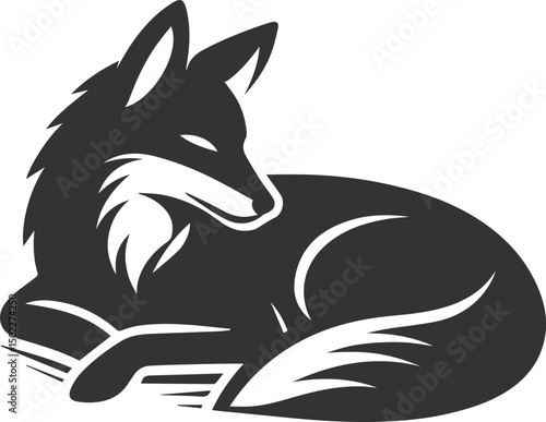 Artwork animal drawing silhouette of a jackal vector
