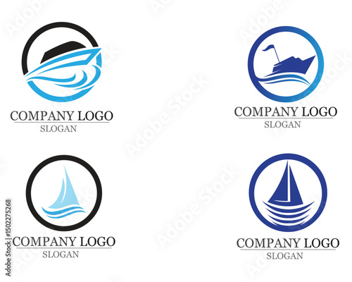 Ocean boat cruise liner ship silhouette simple linear