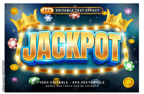 jackpot 3d text effect and editable text effect