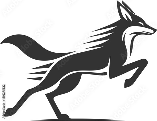 Artwork animal drawing silhouette of a jackal vector