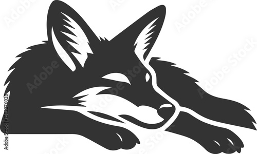 Artwork animal drawing silhouette of a jackal vector