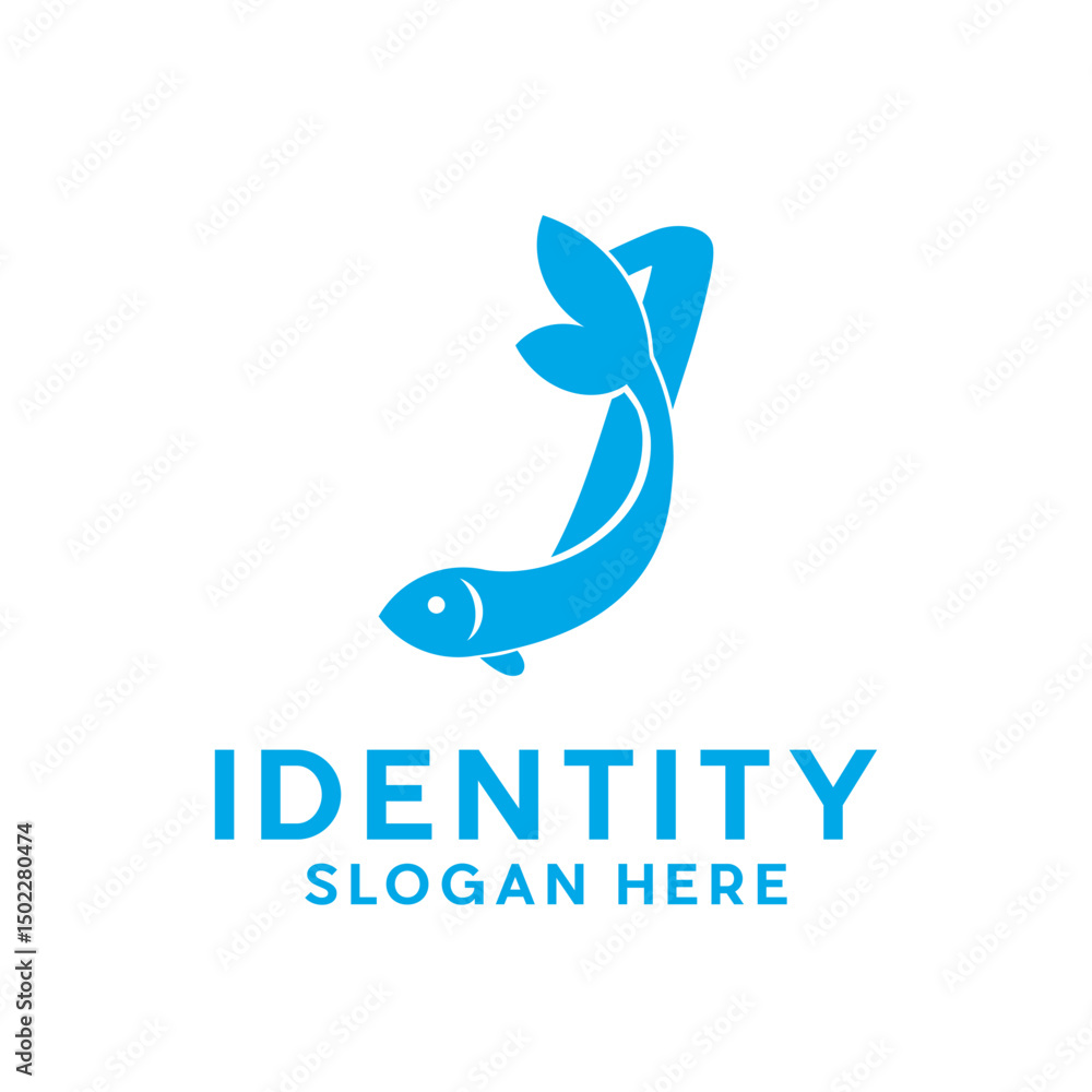 Initial I Fish Animal vector design template, logo design concept Initial I Fish Animal vector design template, logo design concept