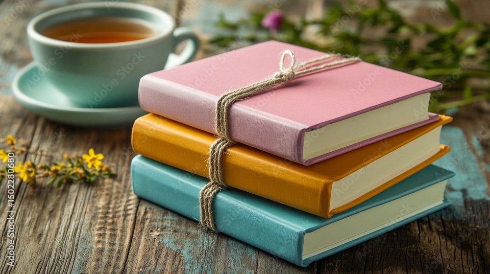 Fototapeta premium Cozy Books and Tea Still Life