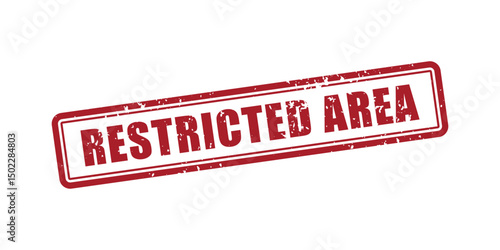 Red Restricted Area Stamp On A White Canvas