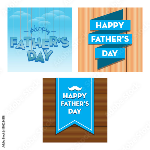 fathers day background vector set