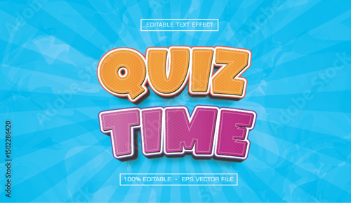 Quiz Time text effect with blues background
