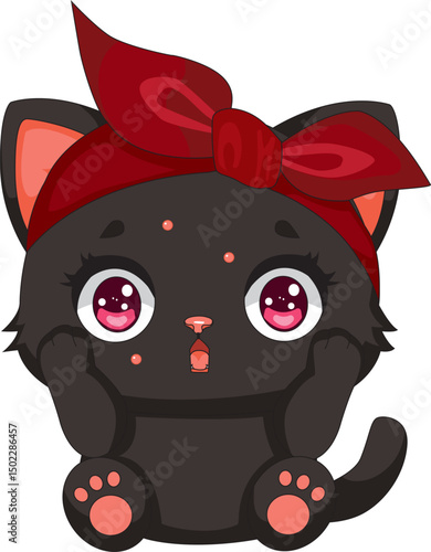 Cat Have Pimple Shocked Expression Vector