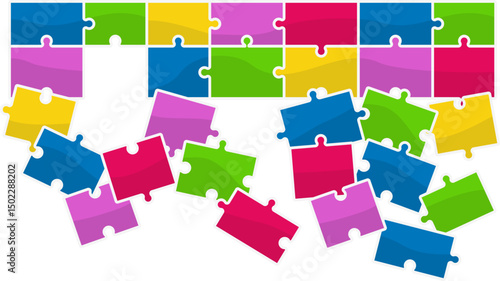 Puzzle Jigsaw Border Illustration