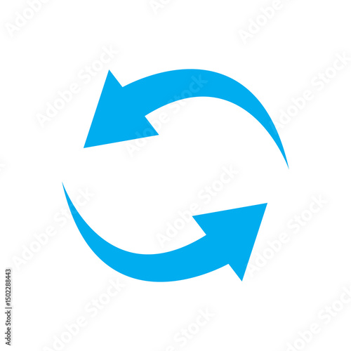 Free Download A clear bright blue circular arrow symbol indicates the essential concepts of refresh, recycle, or repetition isolated on a clean white background. - GFXLoad