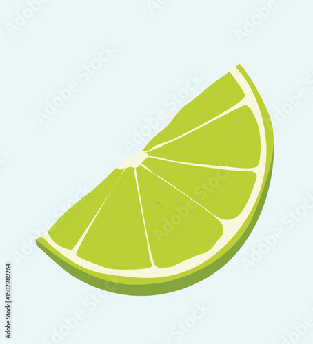 lime.Green lime Slices Fruit Doodle for Drink and Beverage Ingredients