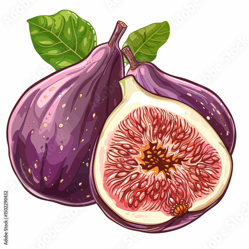 fresh figs isolated on white background