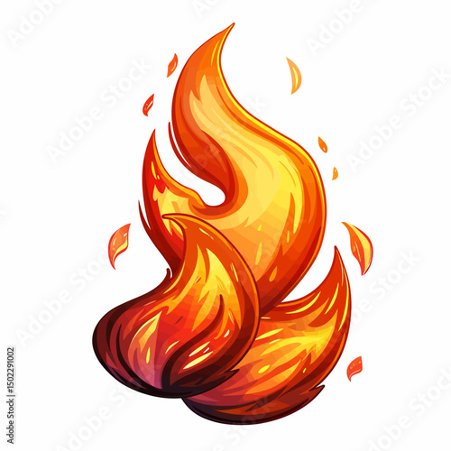 vector illustration of a fire