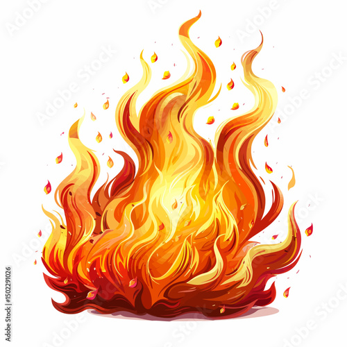 Illustration of a fire 