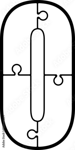Uppercase Letter with Puzzle Shape