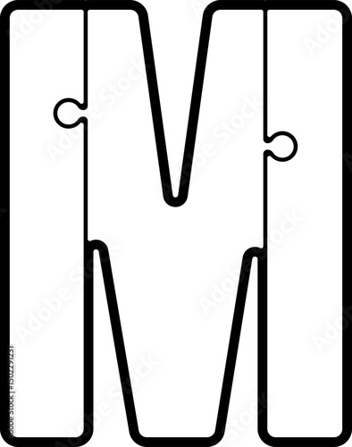 Uppercase Letter with Puzzle Shape
