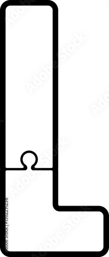 Uppercase Letter with Puzzle Shape