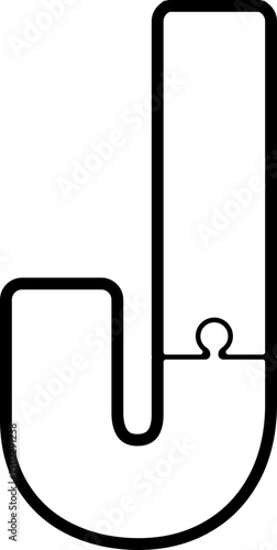 Uppercase Letter with Puzzle Shape