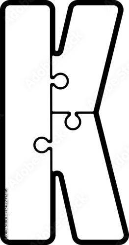 Uppercase Letter with Puzzle Shape