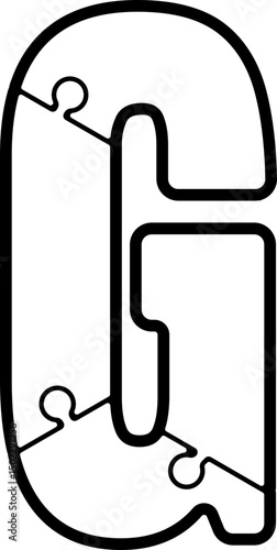 Uppercase Letter with Puzzle Shape
