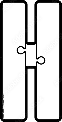 Uppercase Letter with Puzzle Shape