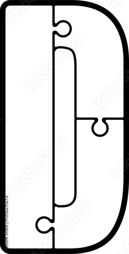 Uppercase Letter with Puzzle Shape