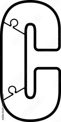 Uppercase Letter with Puzzle Shape