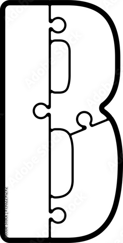 Uppercase Letter with Puzzle Shape