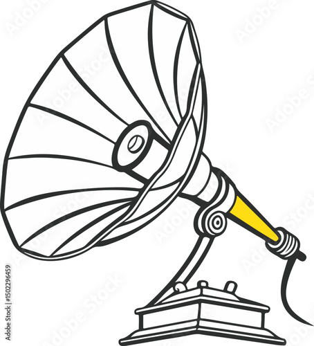 Vintage Gramophone Vector Illustration – Retro Music Device Clipart
