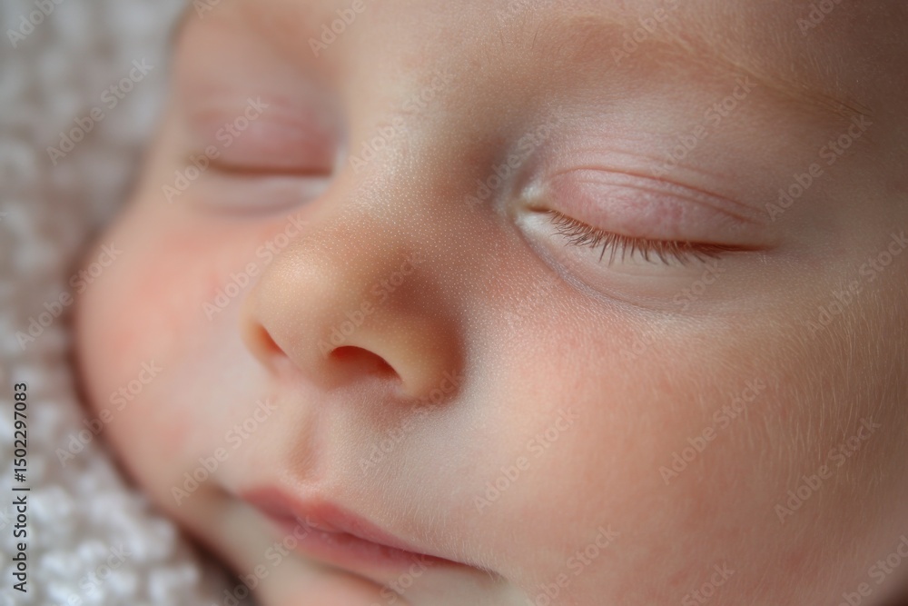 Close-Up of Newborn Baby Sleeping Peacefully, Demonstrating Innocence and the Beauty of New Life, Perfect for Parenting Content : Generative AI Close-Up of Newborn Baby Sleeping Peacefully, Demonstrating Innocence and the Beauty of New Life, Perfect for Parenting Content : Generative AI
