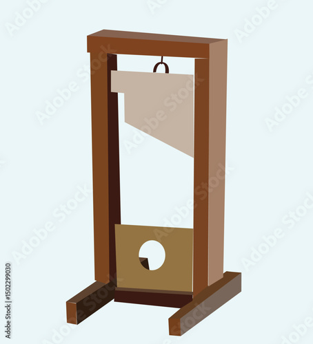 guillotine medieval execution machine vector illustration