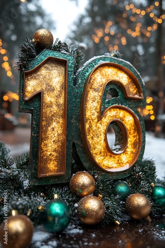 Number 16 festive display