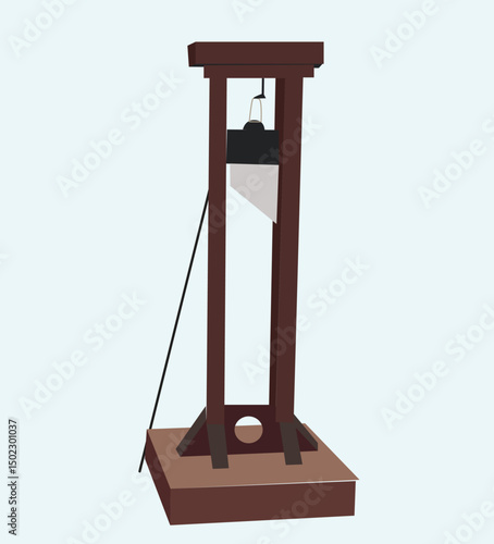 head beheading tool.Guillotine punishment device for executions by beheading