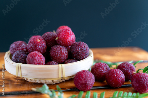 Canvas Print Freshly Picked Jujube Fruits in a Basket