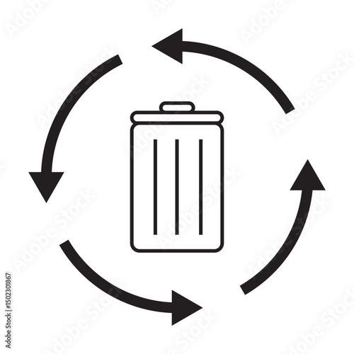trash can icon with arrow circle