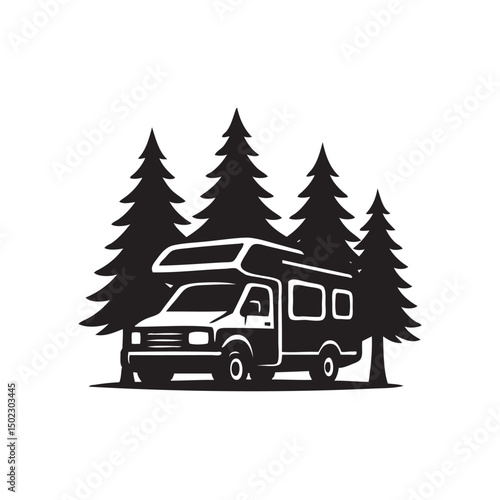 campervan in the forest