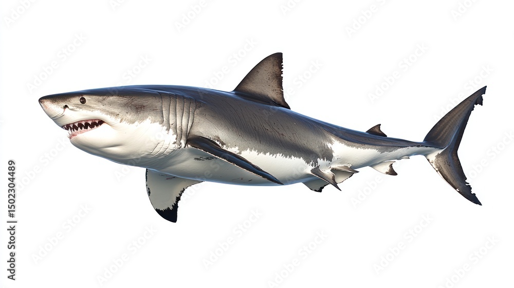 Great White Shark Swimming in Ocean Great White Shark Swimming in Ocean