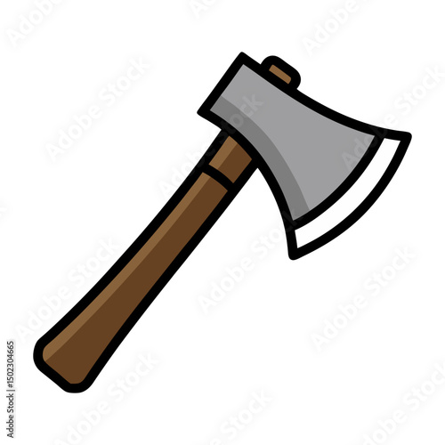 Wooden axe blade vector element illustration
