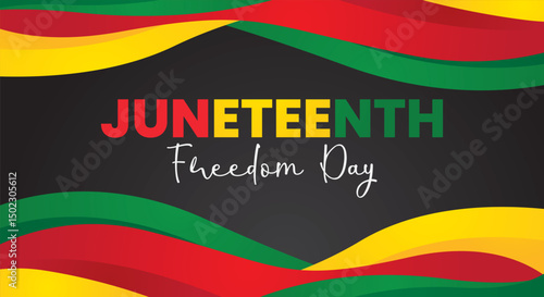 Juneteenth freedom day flag banner
