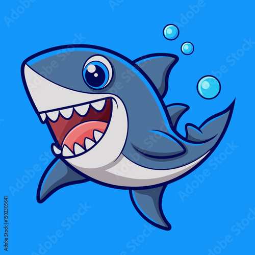 Cartoon Sharks Comic Shark Animals.