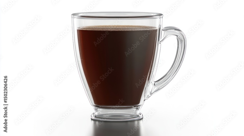 Transparent coffee mug, isolated, studio shot Transparent coffee mug, isolated, studio shot