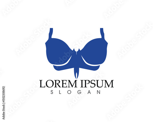 Set of different push up bras isolated over