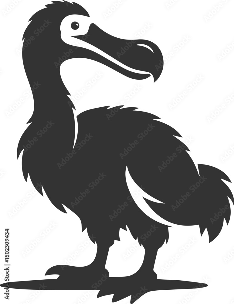 Fototapeta premium Dodo bird vector artwork drawing silhouette