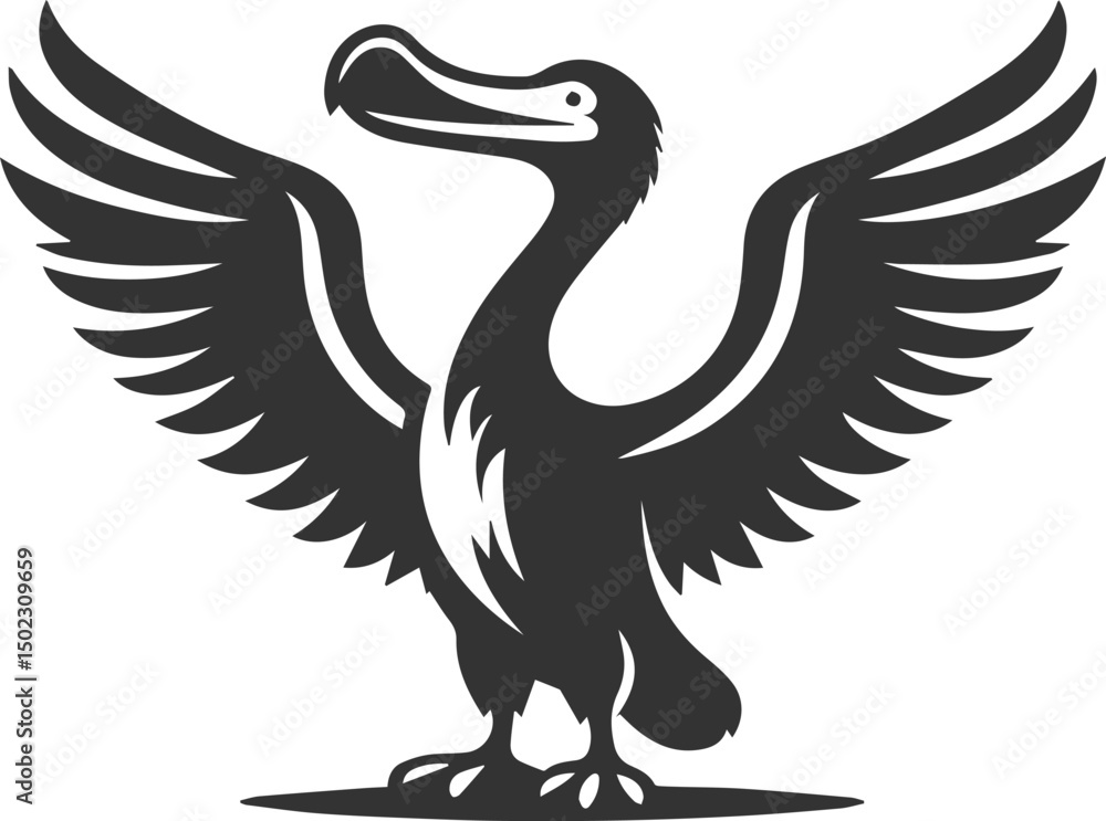 Obraz premium Dodo bird vector artwork drawing silhouette