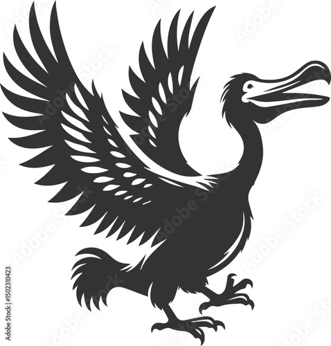 Dodo bird vector artwork drawing silhouette