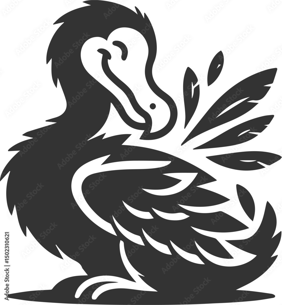 Fototapeta premium Dodo bird vector artwork drawing silhouette