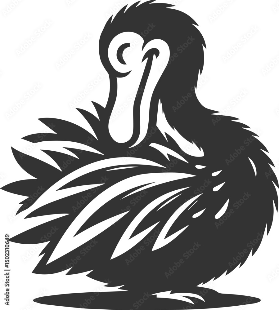 Obraz premium Dodo bird vector artwork drawing silhouette