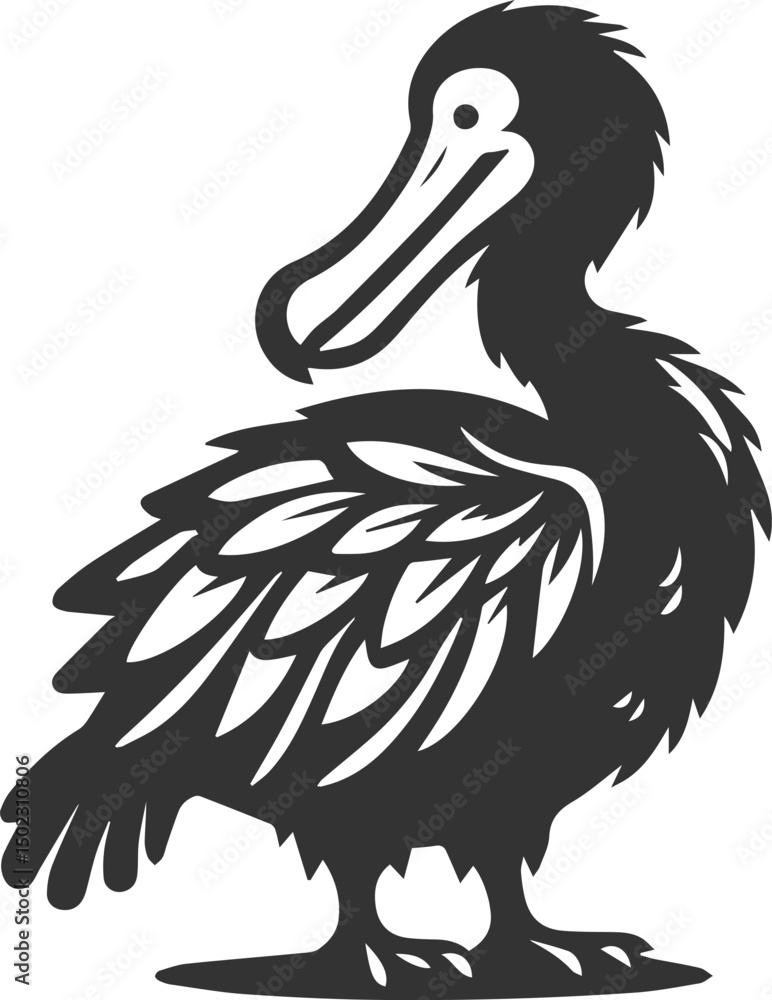 Fototapeta premium Dodo bird vector artwork drawing silhouette