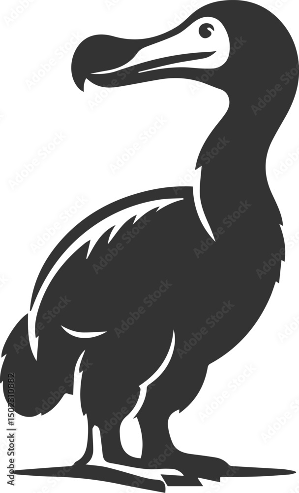 Fototapeta premium Dodo bird vector artwork drawing silhouette