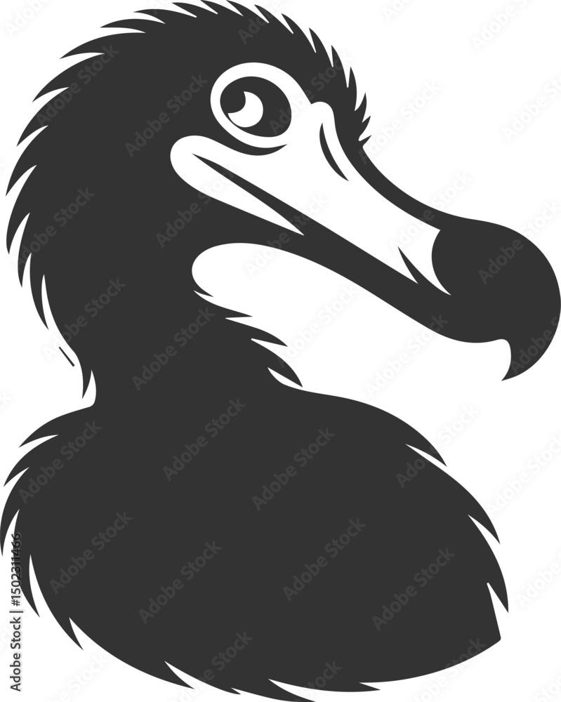 Fototapeta premium Dodo bird vector artwork drawing silhouette